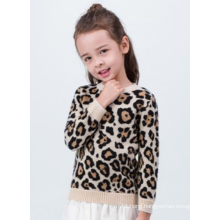 Lovely Leopard Printing Kid Cashmere Sweater